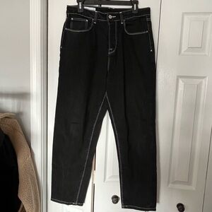 Collusion Men’s black jeans with white stitching
